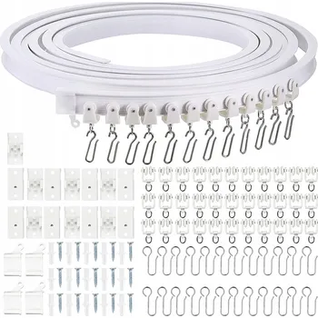 Ohebná stropní lišta 5m - PVC + ocel, Snadná montáž, Pro těžké závěsy