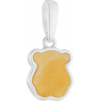 Přívěsek Stříbrný medvídek s jantarem Stříbrný přívěsek Přívěsek na Řetízek Náhrdelník