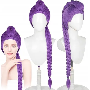 Karnevalový kostým PARUKA kostým převlek Kpop Demon hunters Cop Kudrnatý culík Rumi cosplay 107cm