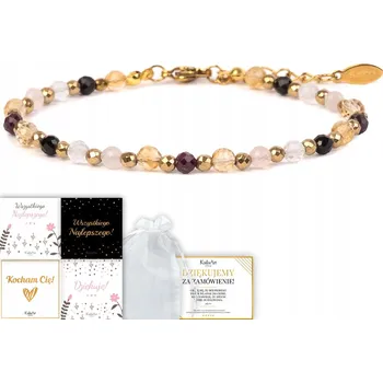 Náramek Zlatý náramek KailaArt s turmalínem a citrínem, nastavitelná délka 18 cm