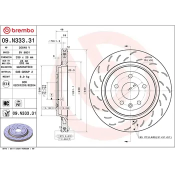 Brzdový kotouč Brzdový kotouč BREMBO 09.N333.31