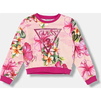 Chlapecká mikina Dětská bavlněná mikina Guess J6GQ01.KA6R4.PPY2.M růžová 30X, vel. 136-146