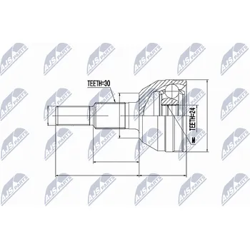 Poloosa kola NTY NPZ-CH-020 Sada kloubu, hnací hřídel