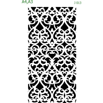 Plastová šablona pro malování - Strukturální vzory - Zámecký vzor (J013) - A4 , Nelepící folie