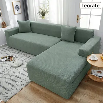 Napínací potah Jacquard elastický rohový potah | bytové doplňky - azurová , Velikost 3 sedadel