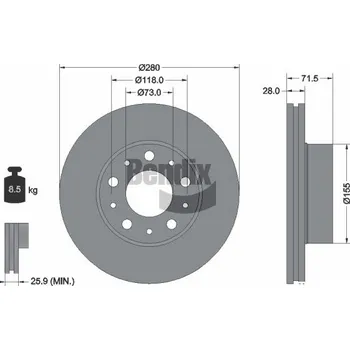Brzdový kotouč Brzdový kotouč BENDIX Braking BDS1219