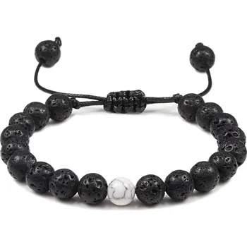 Náramek Minerální párový náramek | šperk - Borovice černá lávová