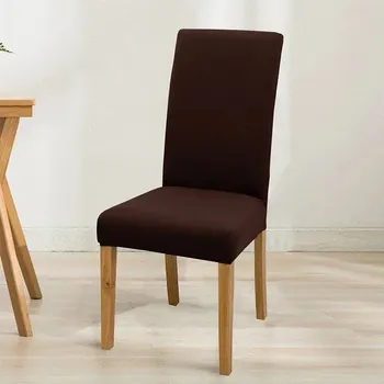 Potah na židli Elastický napínací potah židle | bytové doplňky - Čokoláda , 1 ks potah na židli
