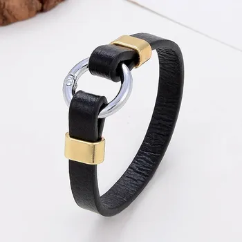 Náramek Elegantní kožený párový šňůrkový náramek | šperk - Styl A , 23 cm