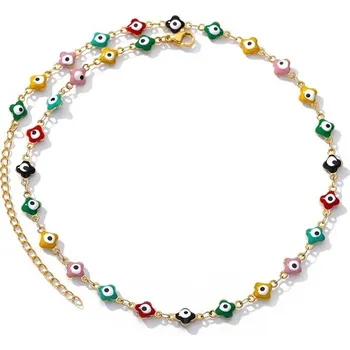 Náhrdelník Modrý náhrdelník zlé oko ocelový | šperk - 2 , 45 cm