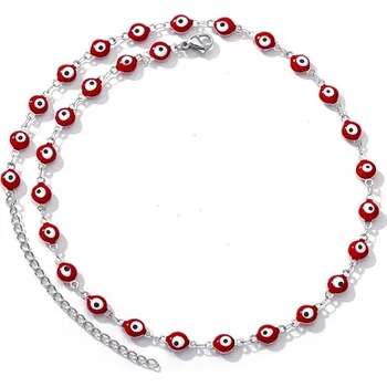 Náhrdelník Modrý náhrdelník zlé oko ocelový | šperk - 3 , 45 cm