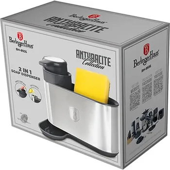 Dávkovač mýdla BERLINGERHAUS Dávkovač mycího prostředku 2 v 1 Anthracite Collection BH-8935