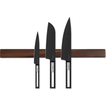 Stojan na nože Wook | dřevěná magnetická lišta na nože - americký ořech montáž: montáž na zeď, velikost: 25 x 4 x 2 cm (4 nože)