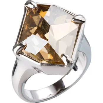 Prsten Stříbrný prsten s krystaly zlatý 35805.5 54 (průměr 17,2 mm)