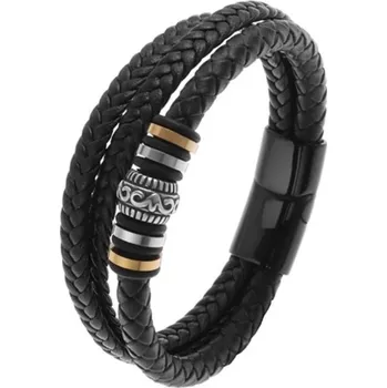 Náramek Stylový kožený rockový náramek pro muže | pánský náramek, kožený šperk - 41