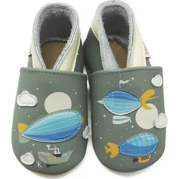 Capáčky LAIT ET MIEL Kožené capáčky se vzducholodí 0-6 měsíců 17-18