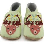 LAIT ET MIEL Kožené capáčky se sobem 2-3 roky Zelená 25-26