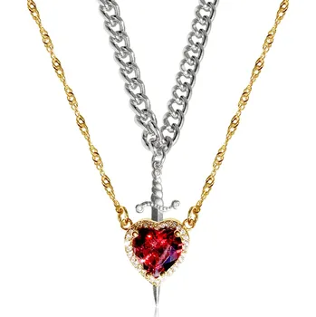 Náhrdelník Srdcový párový náhrdelník zirkon | šperk - 77759