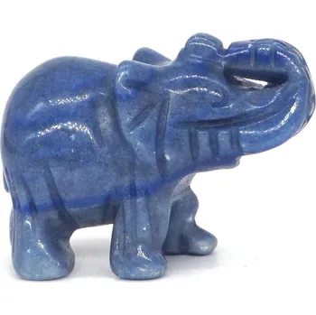 Sloní soška z kamene | bytová dekorace, figurka - Modrý avanturín