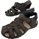 Cabin Pánské hnědé sandály s uzavřenou špičkou a odepínacím páskem Barva: Hnědá, Velikost: 40