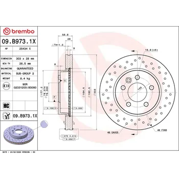 Brzdový kotouč Brzdový kotouč BREMBO 09.B973.1X