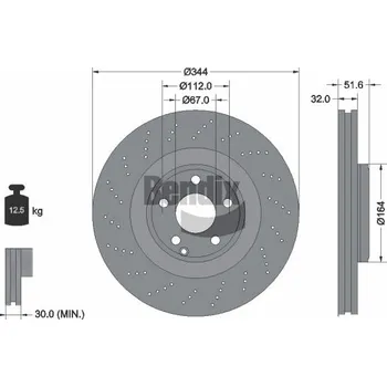 Brzdový kotouč Brzdový kotouč BENDIX Braking BDS1537HC