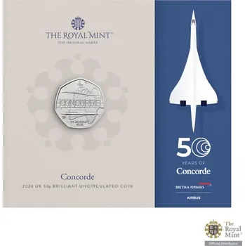 Pamětní mince Concorde: 50. výročí prvního letu UK 2026
