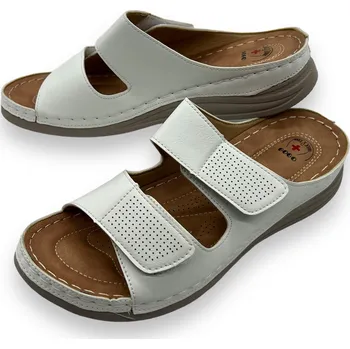 Dámské pantofle Gogo Dámské bílé nadměrné pohodlné pantofle 01 Barva: Bílá, Velikost: 41