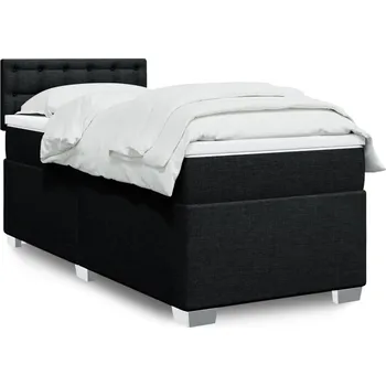 Postel vidaXL Box spring postel s matrací 80x200 cm textil [3288031] Barva: Černá