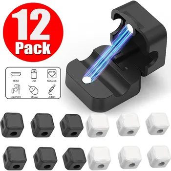 Organizér kabelů Magnetický klip na kabely pod stůl | držák kabelů, organizér kabelů - 12ks mix