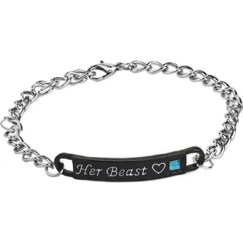 Náramek 2 ks Párový černý náramek lásky | šperk - Její bestie černá