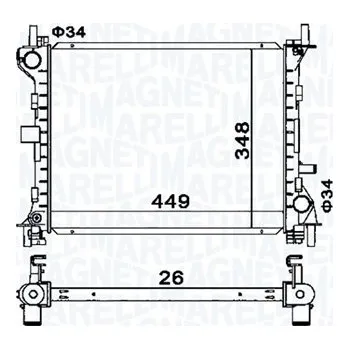 Motor automobilu Chladič, chlazení motoru MAGNETI MARELLI 350213160300