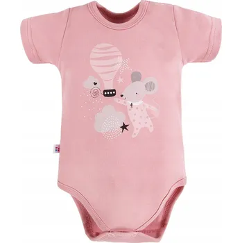 Kojenecký body Ewa klíče body Mellow krátký rukáv RŮŽOVÁ 104