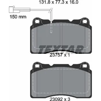 Brzdová destička Sada brzdových destiček, kotoučová brzda TEXTAR 2375701
