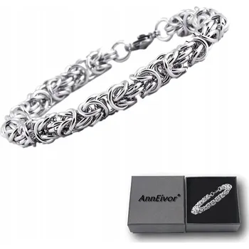 Náramek Pánský Náramek Stříbrný 21 cm Pletený Masivní Ocel