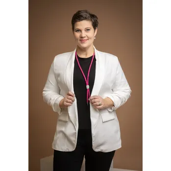 Dámské sako Italy fashion Elegantní sako COLOR PLUS Barva: Bílá, Velikost: UNI: XL/2XL