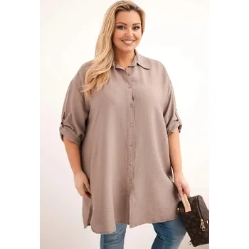 Dámská košile Dámská košile Plus Size z viskózy s delším zadním dílem fango UNI