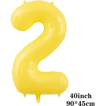 Party dekorace Žluté narozeninové balónky čísla | party dekorace - Číslo 2 , Ostatní
