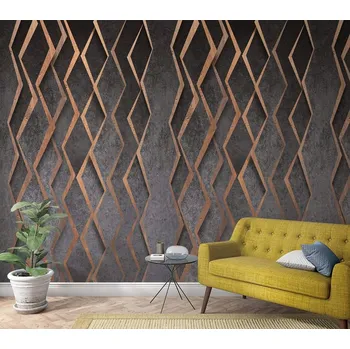 Fototapeta ŠEDÁ TAPETA GEOMETRICKÉ VZORY VINYLOVÁ 159 cm X 270 cm