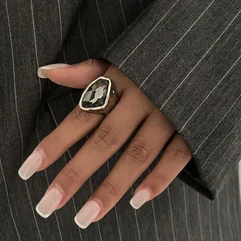 Prsten Minimalistický otevřený nastavitelný prsten s kamínky | šperk - Styl2