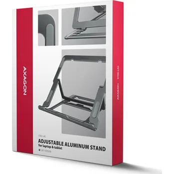 Axagon STND-LAG, hliníkový stojan pro notebooky 10"-17.3", nastavitelná výška, šedý