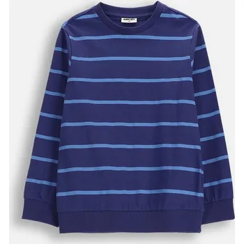 Chlapecké tričko Chlapecké tričko s dlouhým rukávem, tmavě modré bavlněné s proužky, velikost 140 Mokida WM6