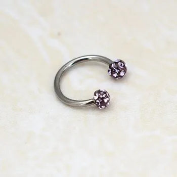 Piercing Ocelový piercing kroužek | šperk - Stříbrná fialová , 8mm