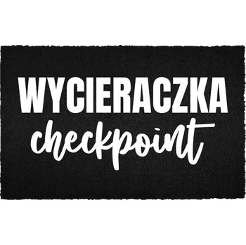 Rohožka VCHODOVÁ ROHOŽKA 40X60CM ČERNÁ KOKOSOVÁ PŘED DVEŘE VTIPNÁ CHECKPOINT