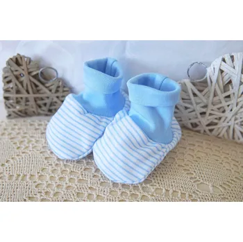 Capáčky AMÁLKA Bavlněné capáčky, světle modré pruhy Velikost: 68-80