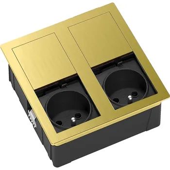 Elektrická zásuvka ASA 06015E00003 VERSAHIT DUAL Vestavná zásuvková jednotka, 2x zásuvka, kabel 2 m, vidlice samostatně, zlatá