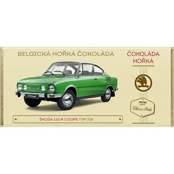 Čokoláda CHOCO POLA - Škoda 110 R Coupé, typ 718 - hořká čokoláda 100g