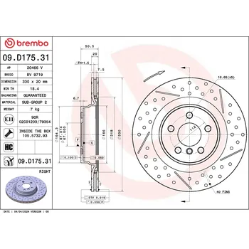 Brzdový kotouč Brzdový kotouč BREMBO 09.D175.31