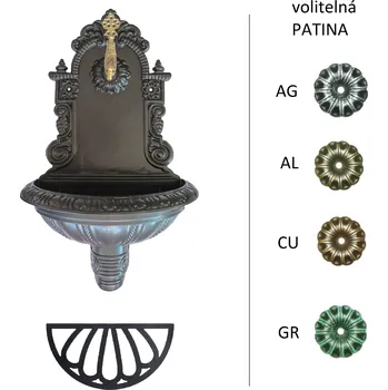Příslušenství pro plot Umyvadlo Al slitina, zlatá patina, 710x425x225mm