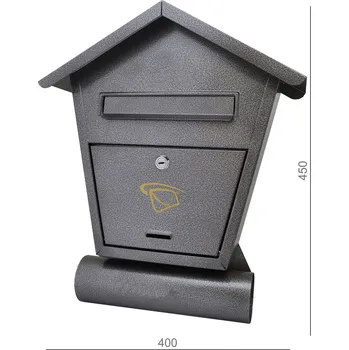 Železářství DOPRODEJ Poštovní schránka 400x450x70mm, stříbrná antik, max. formát listu: B6, tunel na noviny ø 75 mm